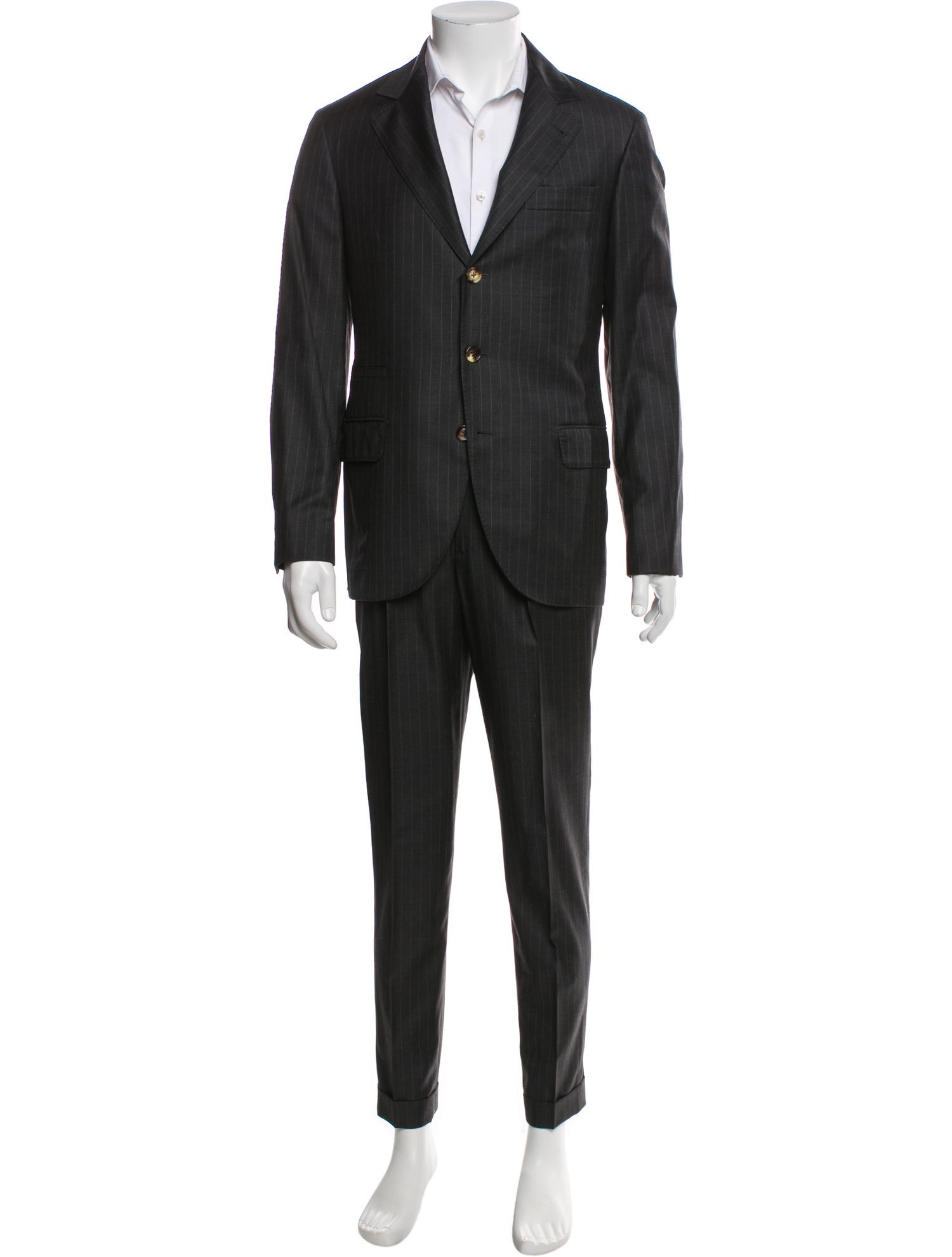 Brunello Cucinelli Virgin Wool Striped Two-Piece Suit