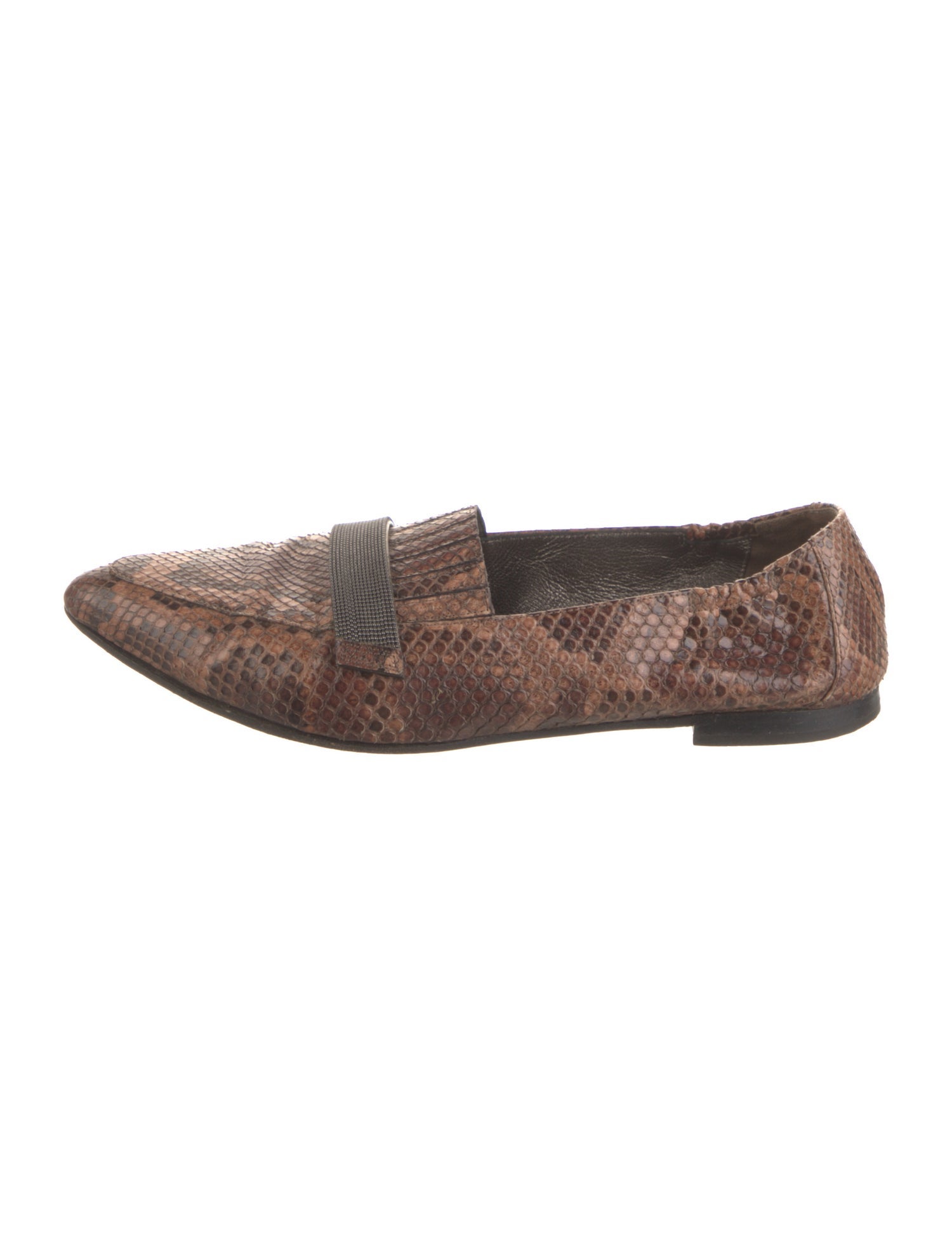 Brunello Cucinelli Snakeskin Animal Print Loafers