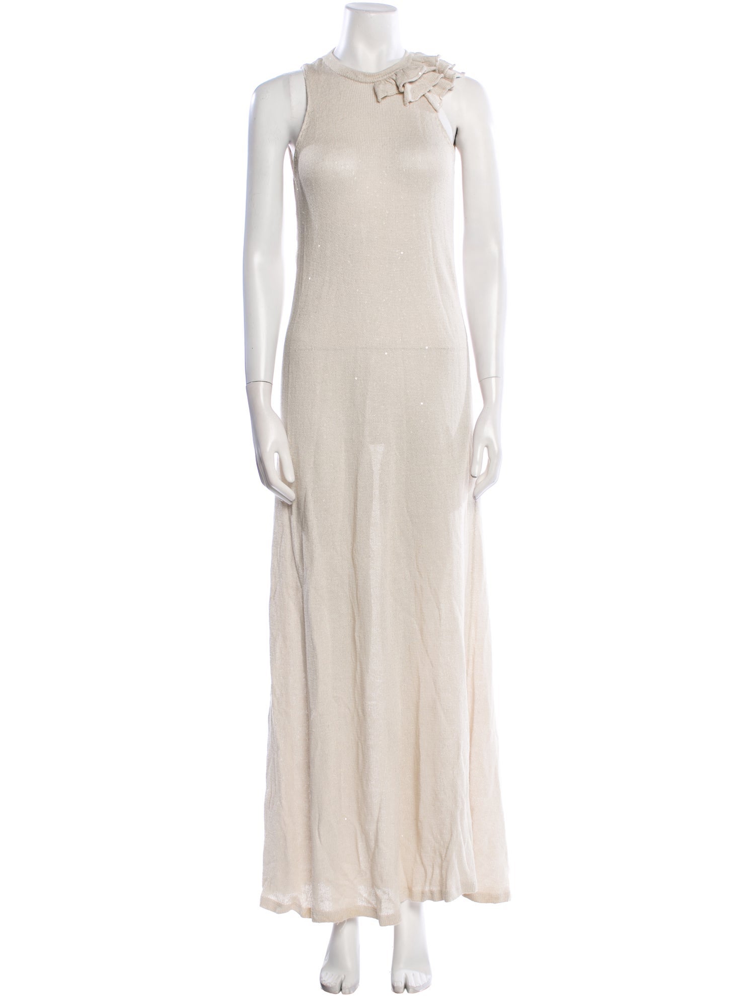 Brunello Cucinelli Crew Neck Long Dress