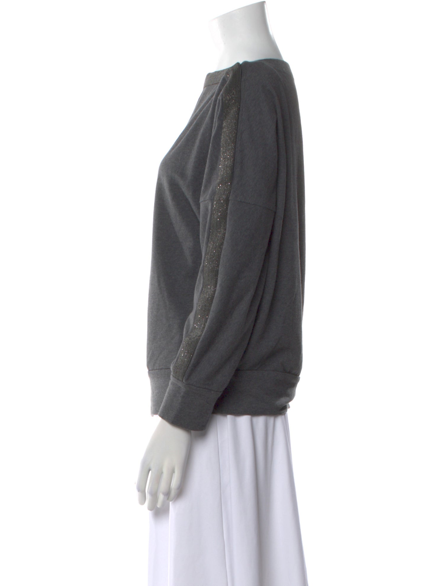 Brunello Cucinelli Bateau Neckline Long Sleeve Sweatshirt
