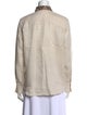 Brunello Cucinelli Linen Long Sleeve Button-Up Top