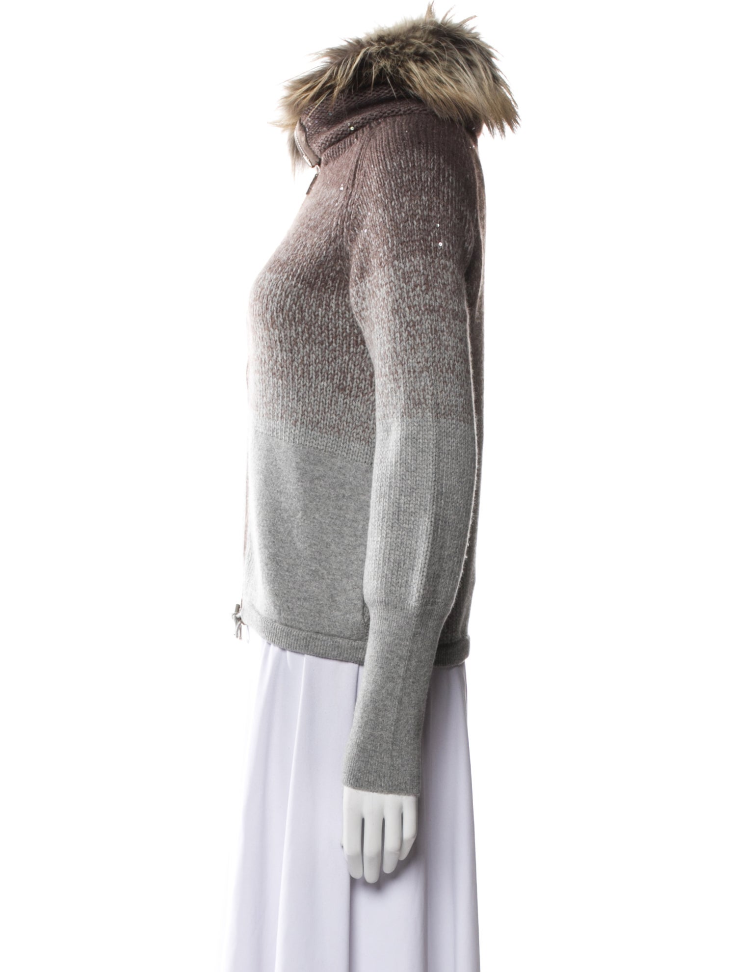Brunello Cucinelli Cashmere Faux Fur Jacket