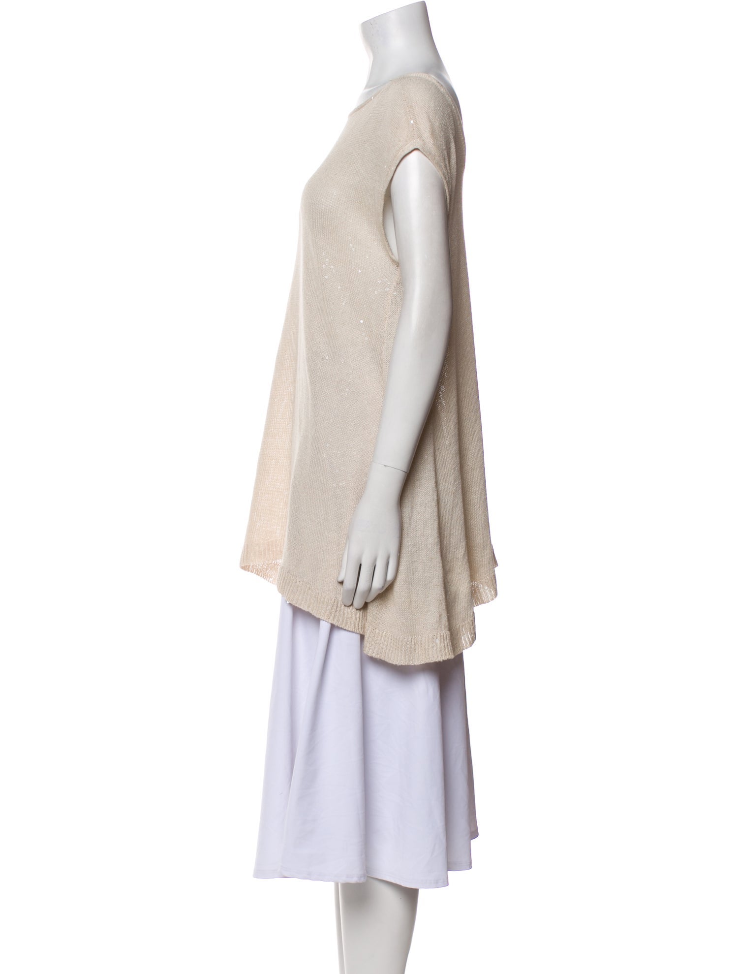 Brunello Cucinelli Linen Bateau Neckline Tunic