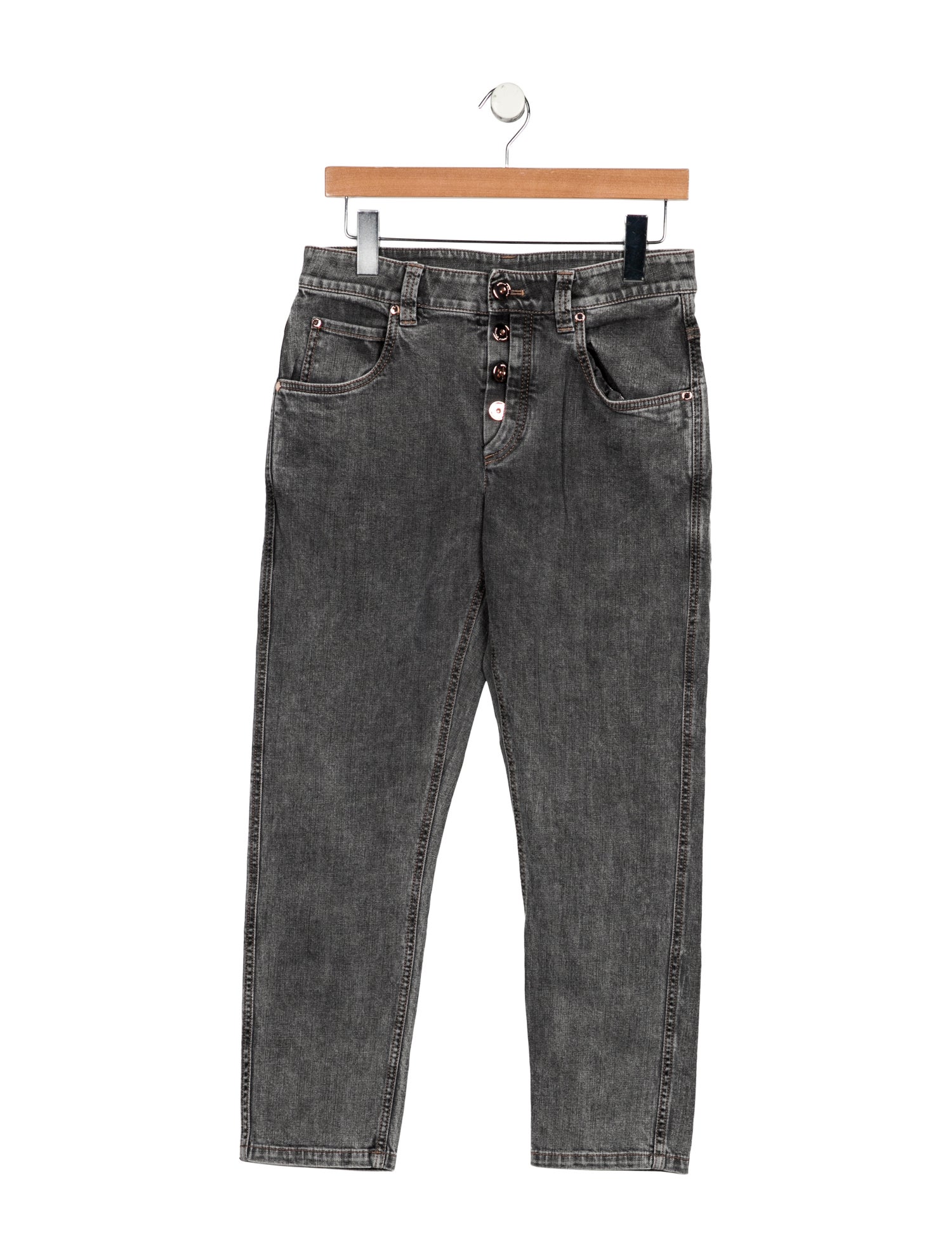 Brunello Cucinelli Mid-Rise Straight Leg Jeans