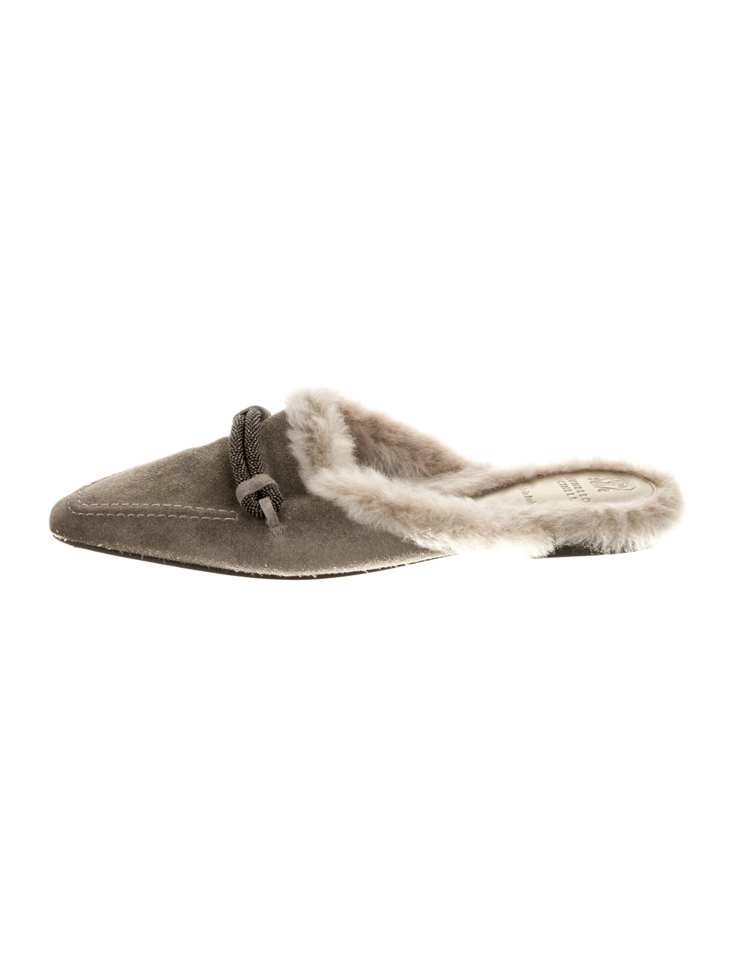 Brunello Cucinelli Monili Suede Mules