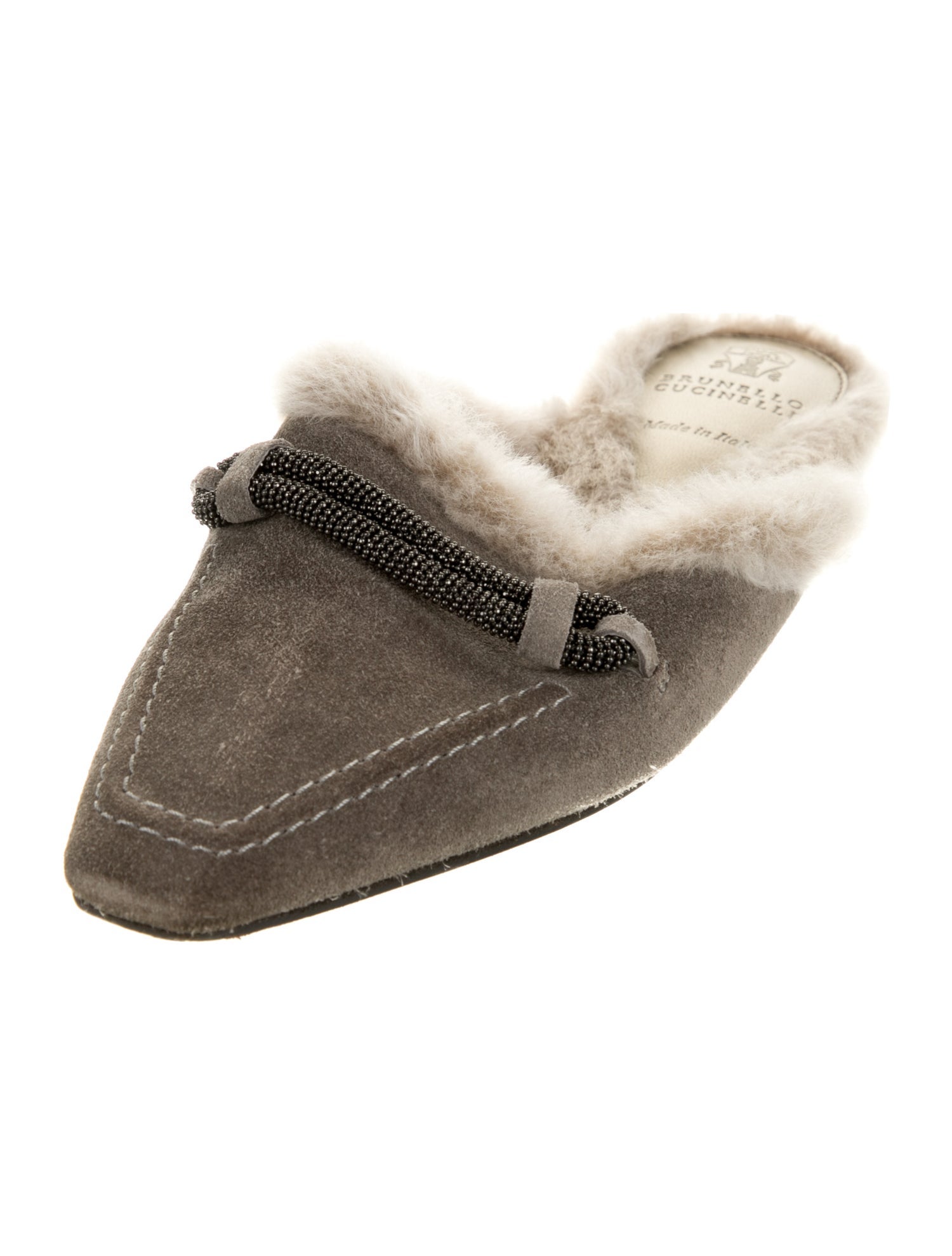 Brunello Cucinelli Monili Suede Mules