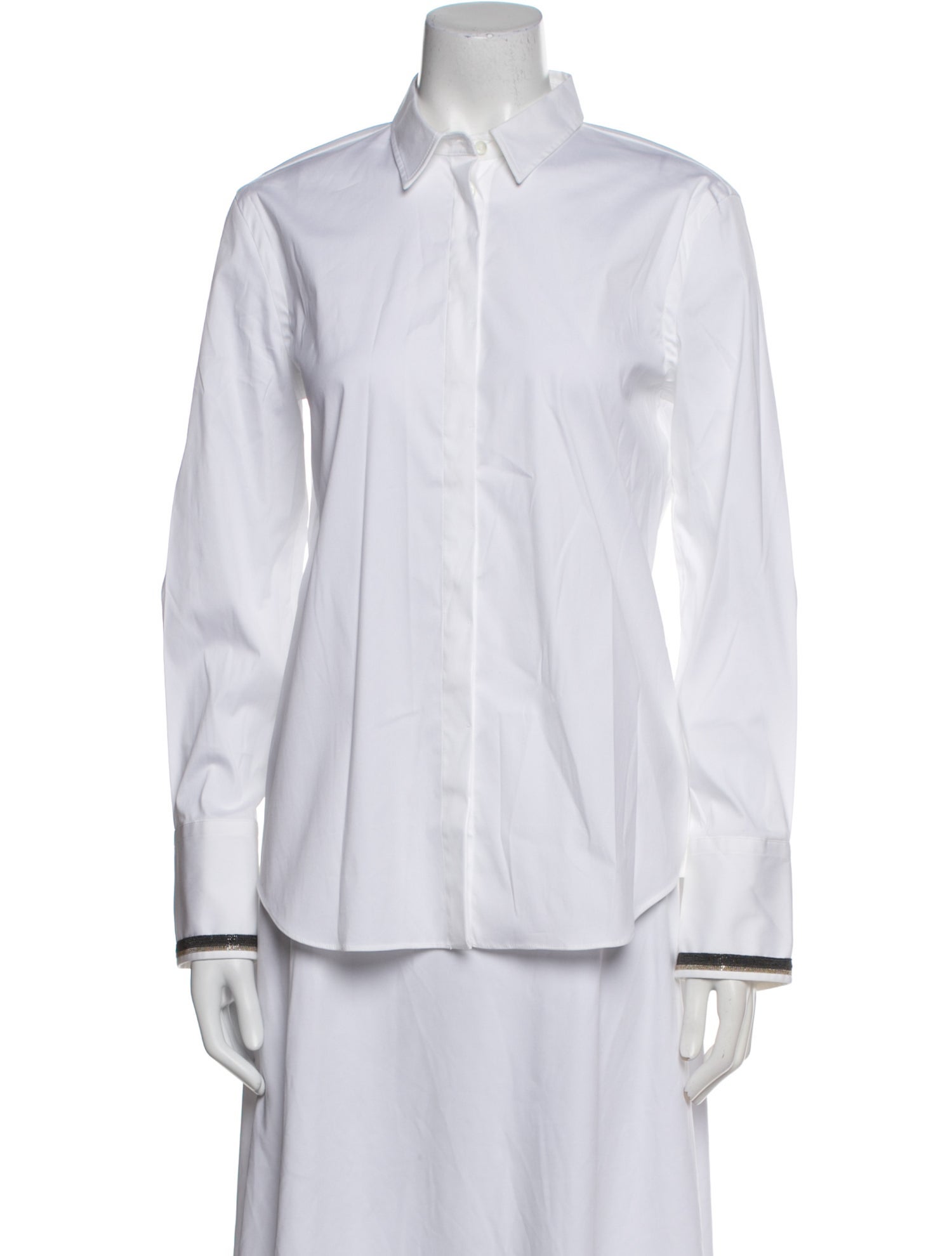 Brunello Cucinelli Long Sleeve Button-Up Top