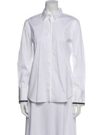 Brunello Cucinelli Long Sleeve Button-Up Top