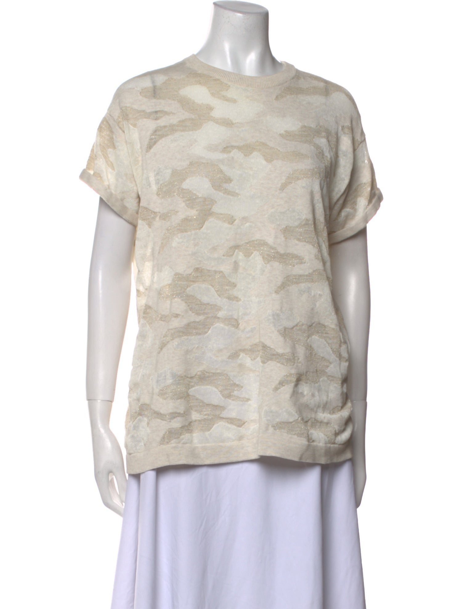 Brunello Cucinelli Bateau Neckline Short Sleeve T-Shirt