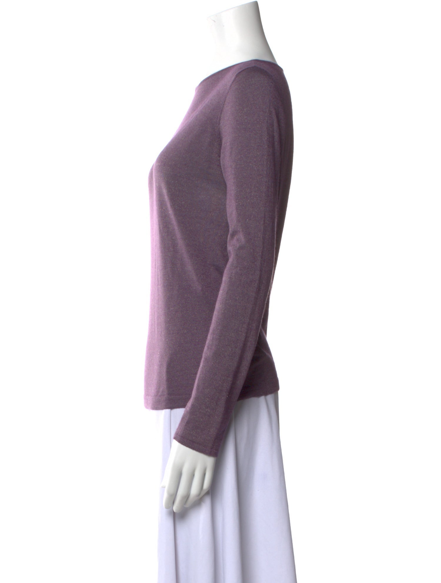 Brunello Cucinelli Bateau Neckline Long Sleeve Top