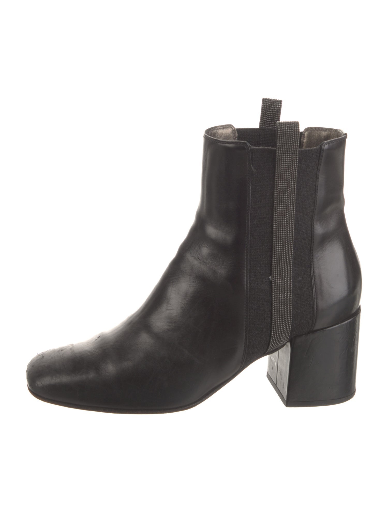 Brunello Cucinelli Monili Leather Chelsea Boots