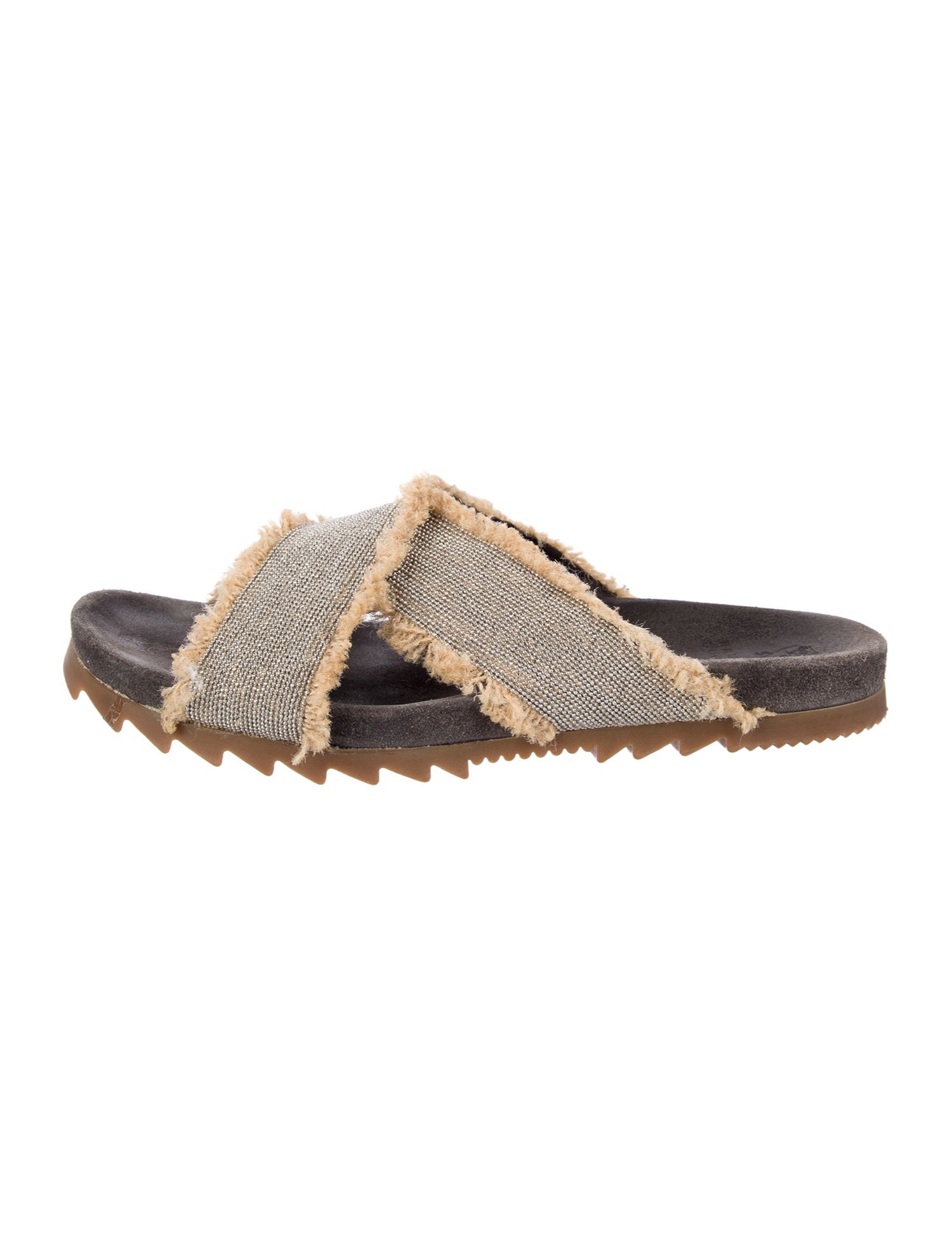 Brunello Cucinelli Monili Suede Slides