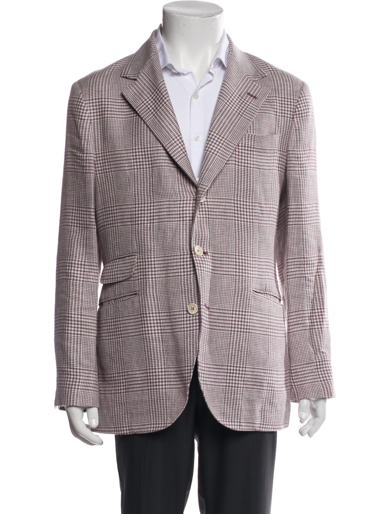 Brunello Cucinelli Houndstooth Print Peacoat