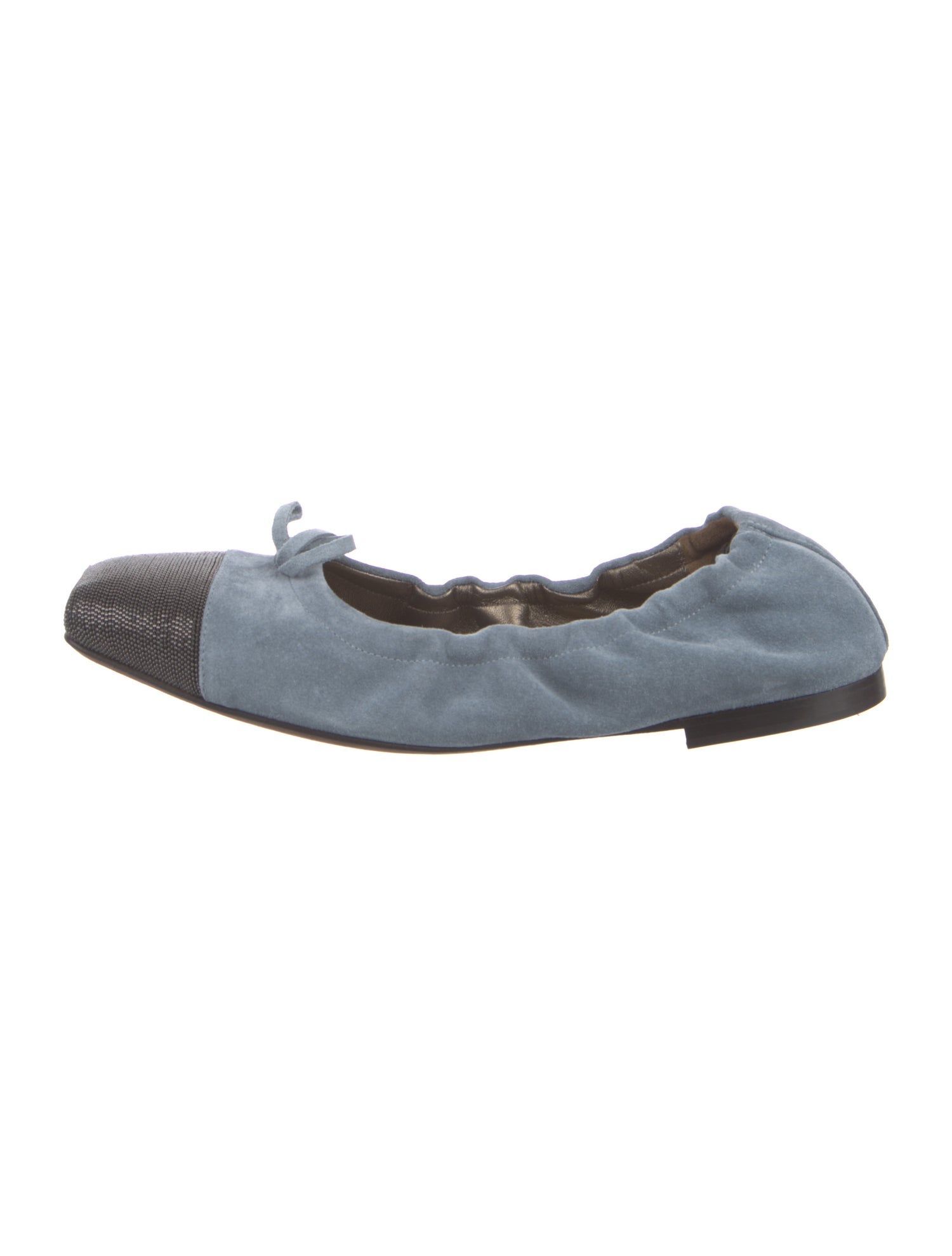 Brunello Cucinelli Monili Suede Ballet Flats