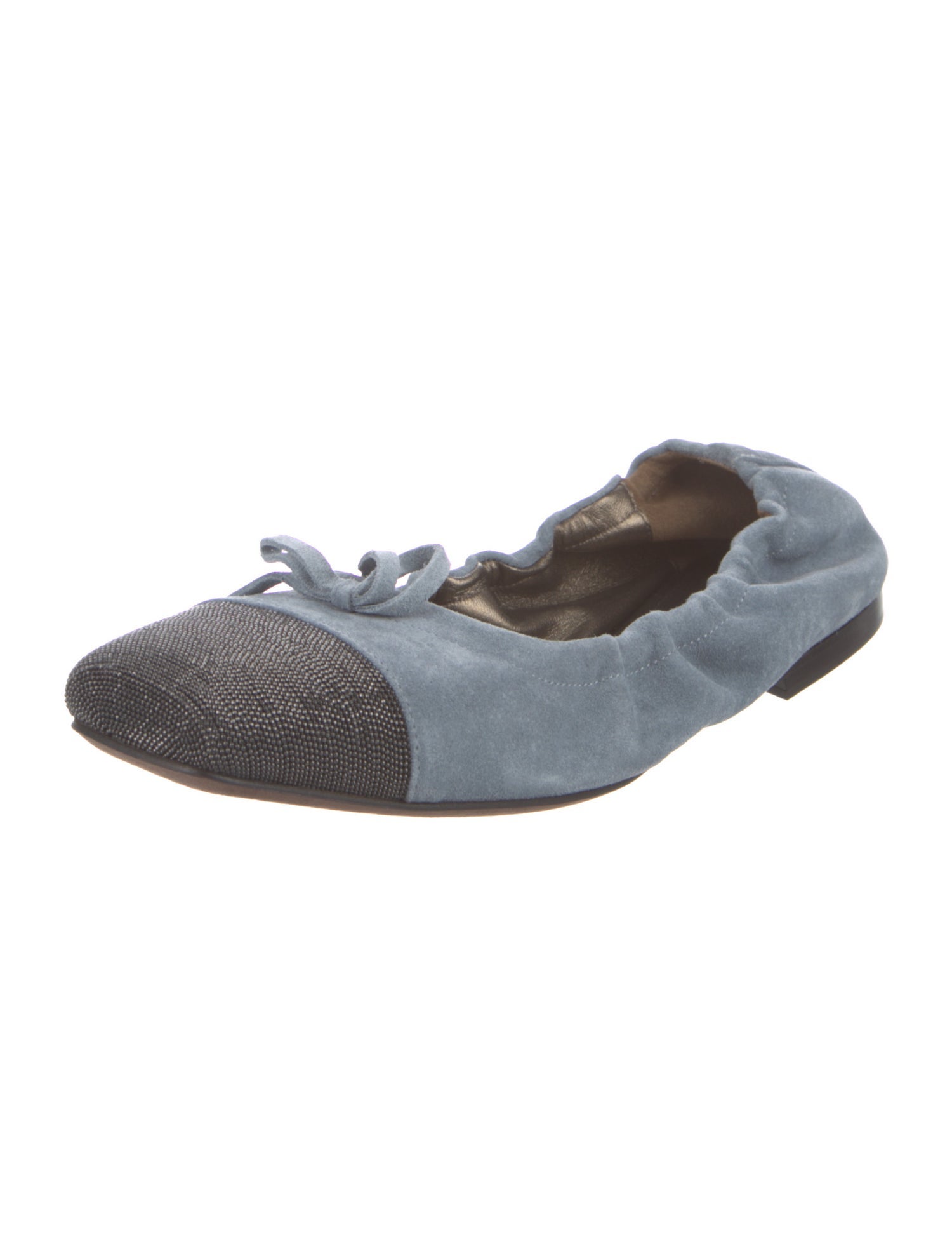 Brunello Cucinelli Monili Suede Ballet Flats