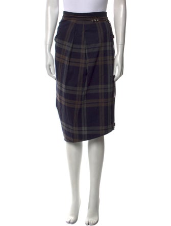 Brunello Cucinelli Plaid Print Knee-Length Skirt