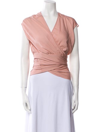 Brunello Cucinelli Silk V-Neck Crop Top