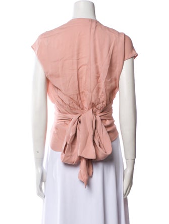 Brunello Cucinelli Silk V-Neck Crop Top