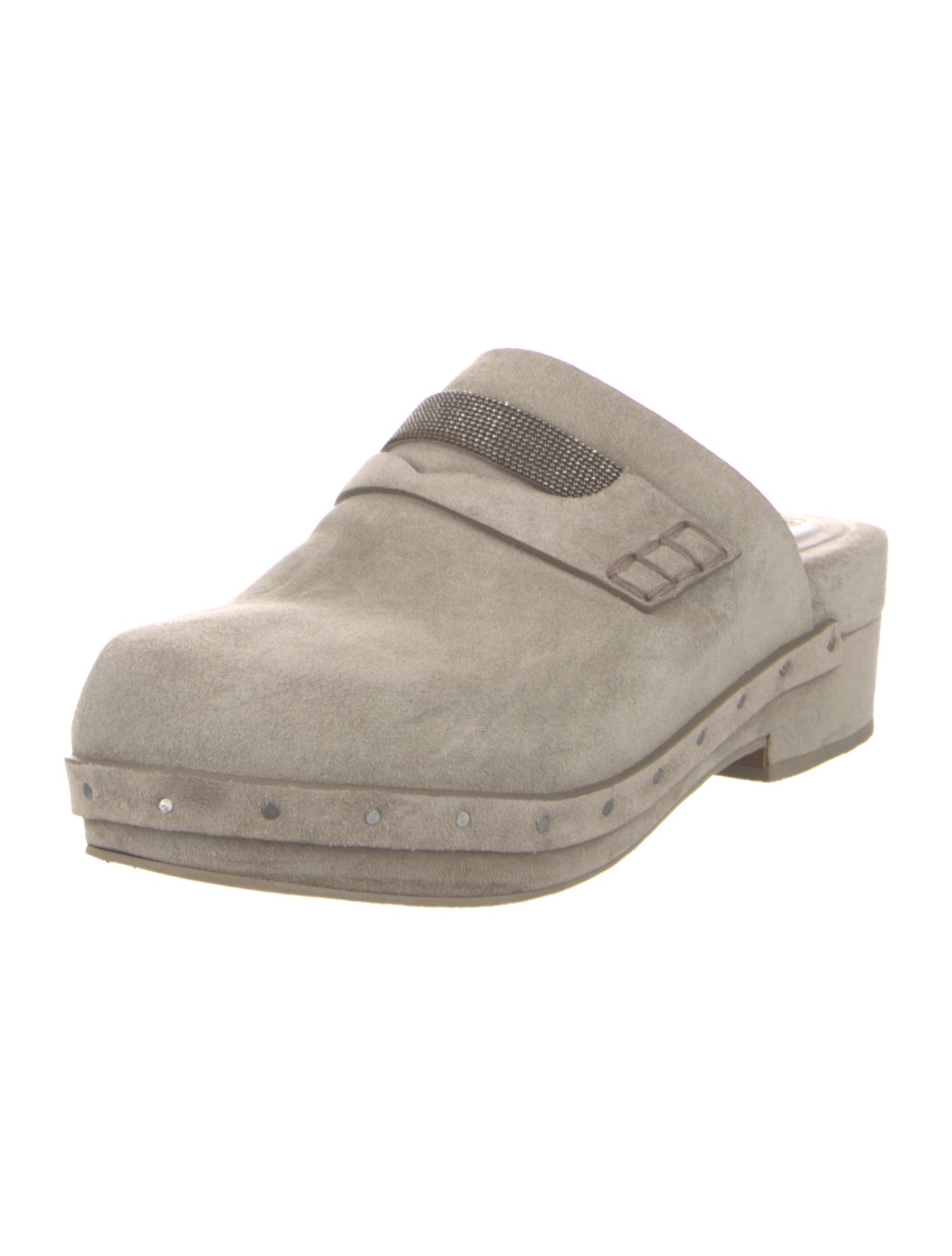 Brunello Cucinelli Monili Suede Mules