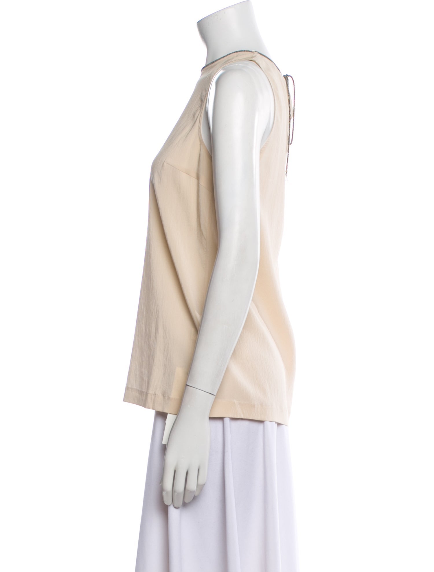 Brunello Cucinelli Silk Crew Neck Top