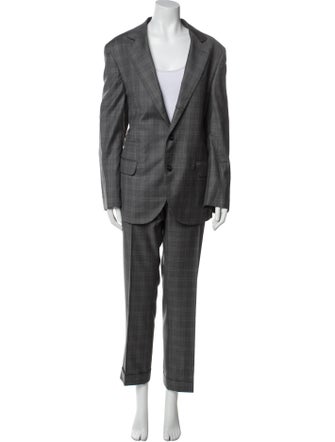 Brunello Cucinelli Plaid Print Two-Piece Suit