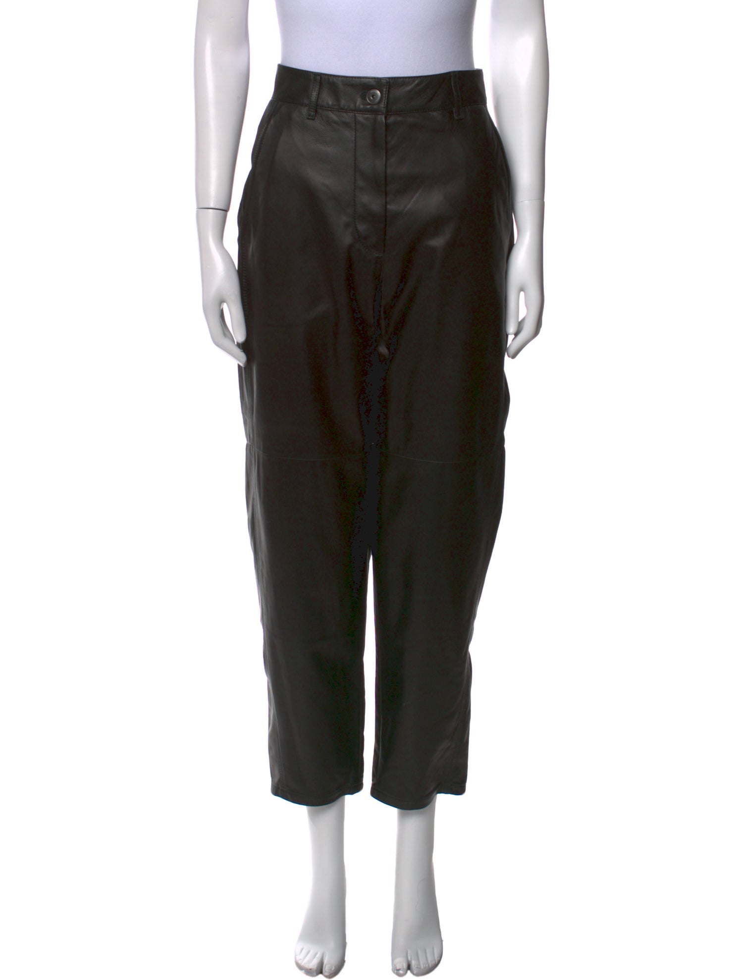 Brunello Cucinelli Leather Straight Leg Pants w/ Tags