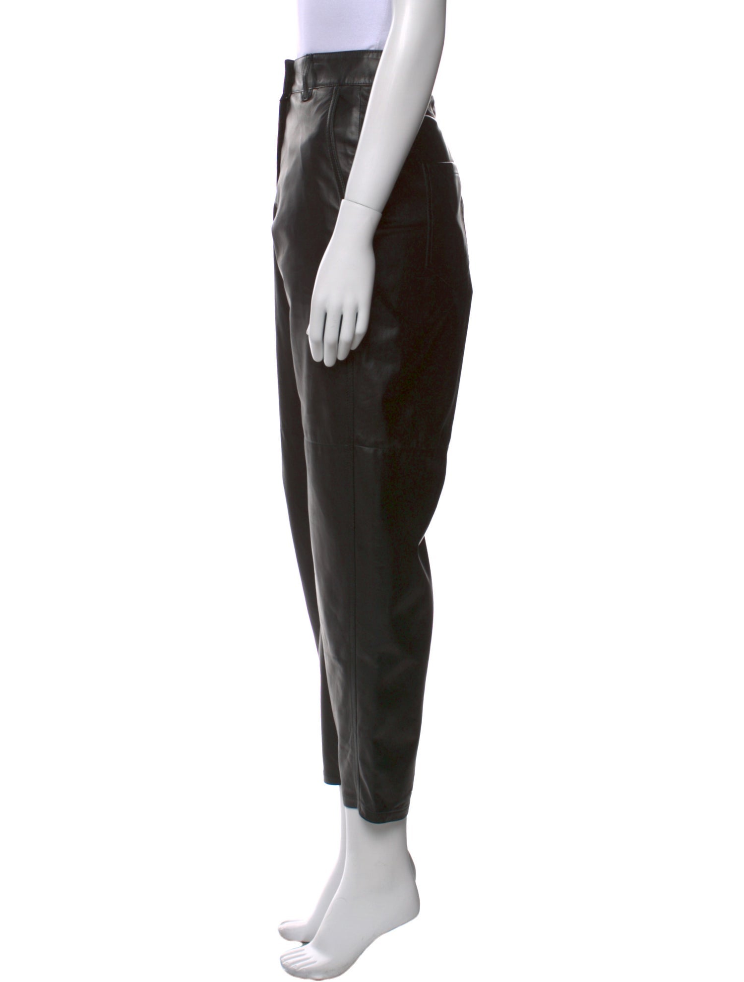 Brunello Cucinelli Leather Straight Leg Pants w/ Tags