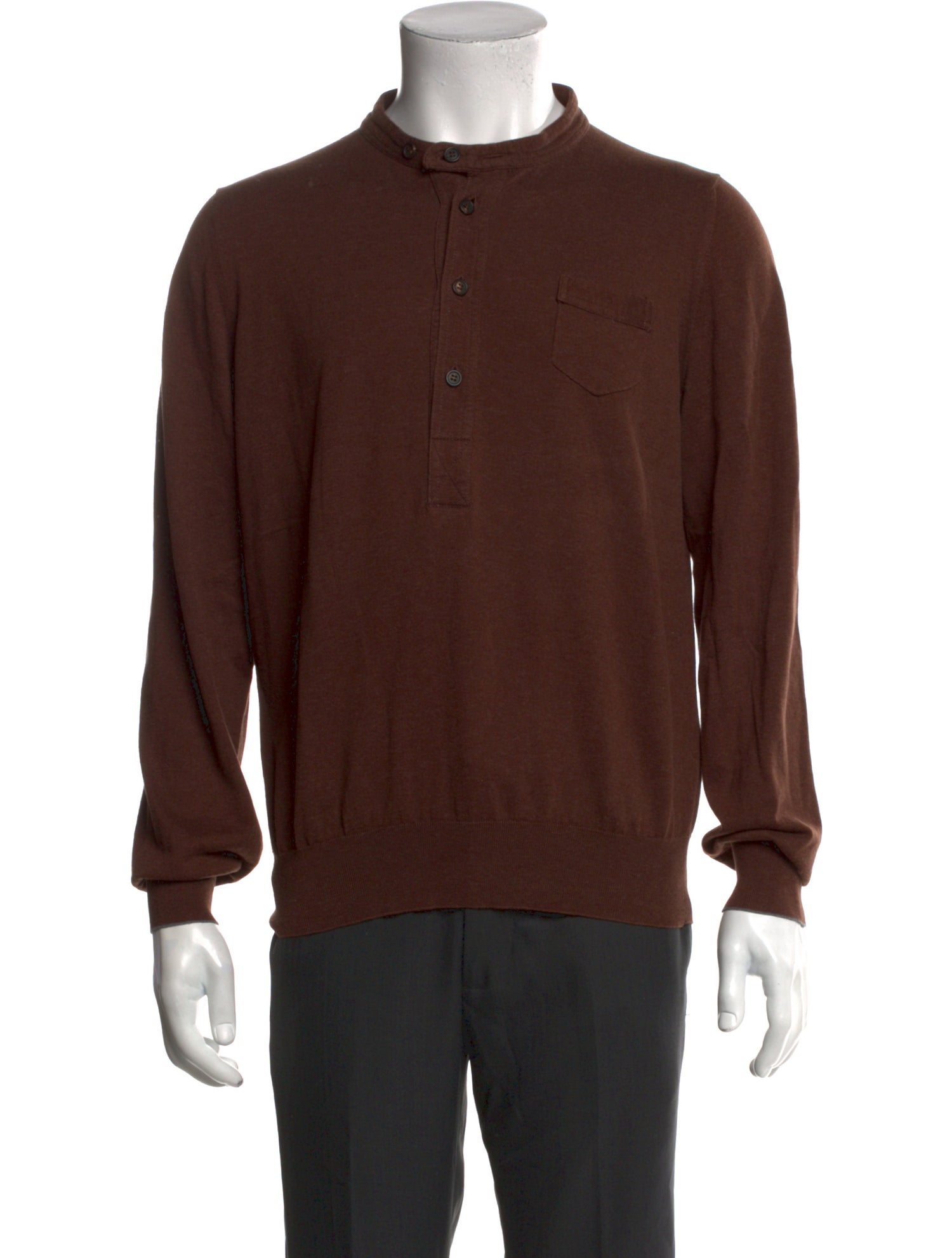 Brunello Cucinelli Mock Neck Long Sleeve Pullover