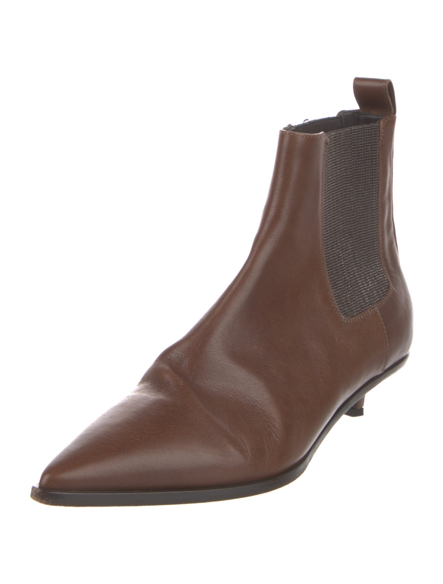 Brunello Cucinelli Monili Leather Chelsea Boots