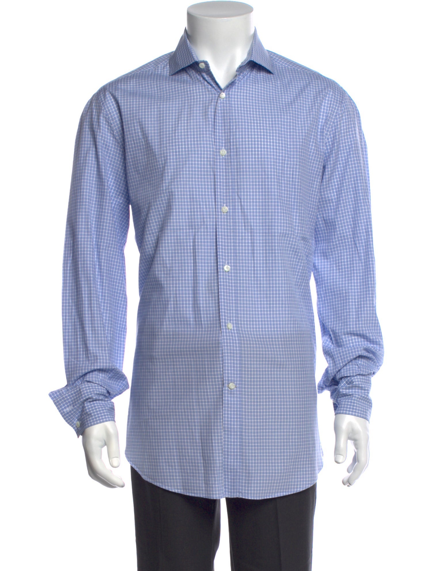 Brunello Cucinelli Plaid Print Long Sleeve Dress Shirt