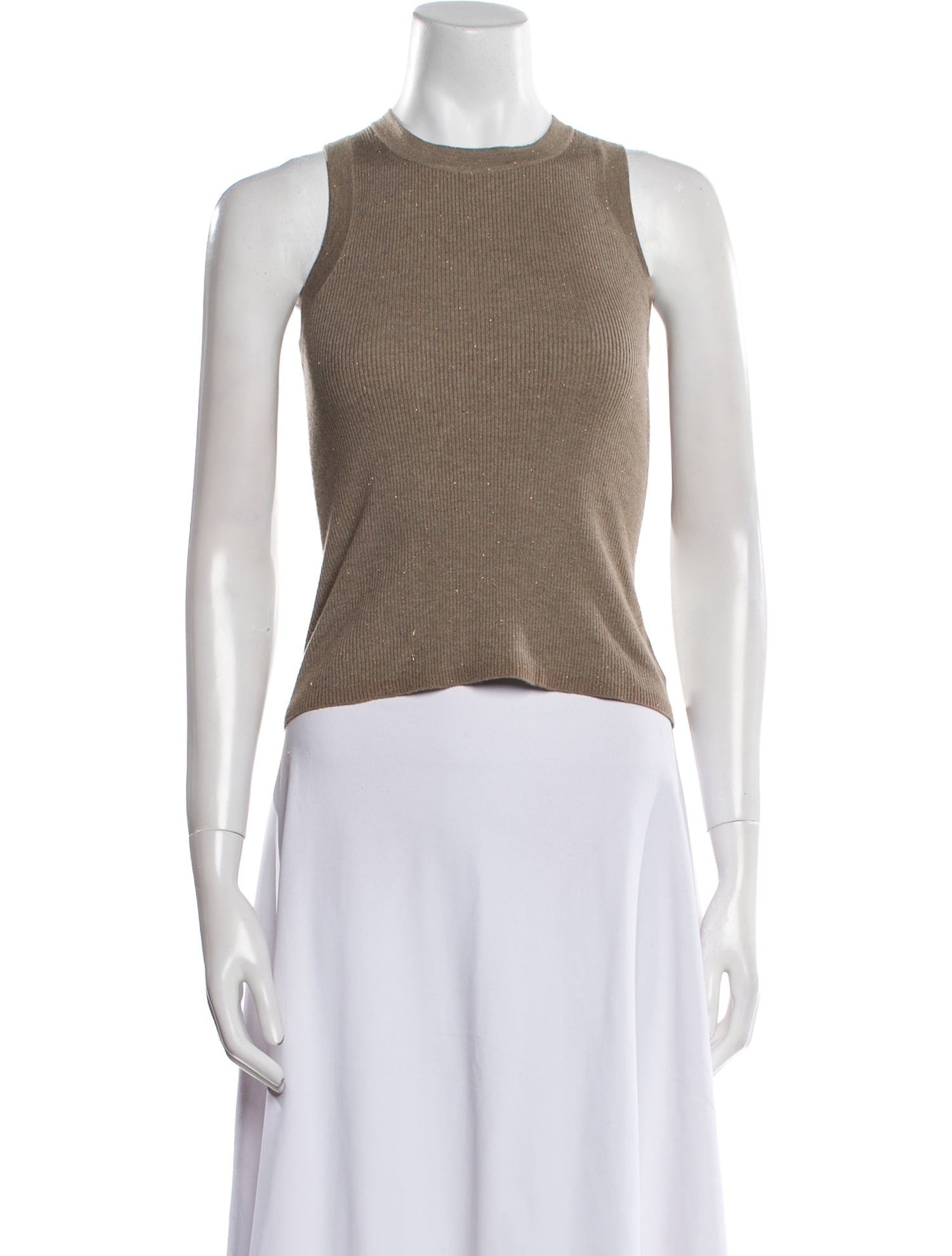Brunello Cucinelli Crew Neck Sleeveless Crop Top w/ Tags
