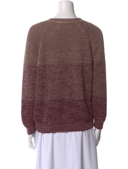 Brunello Cucinelli Colorblock Pattern V-Neck Sweater