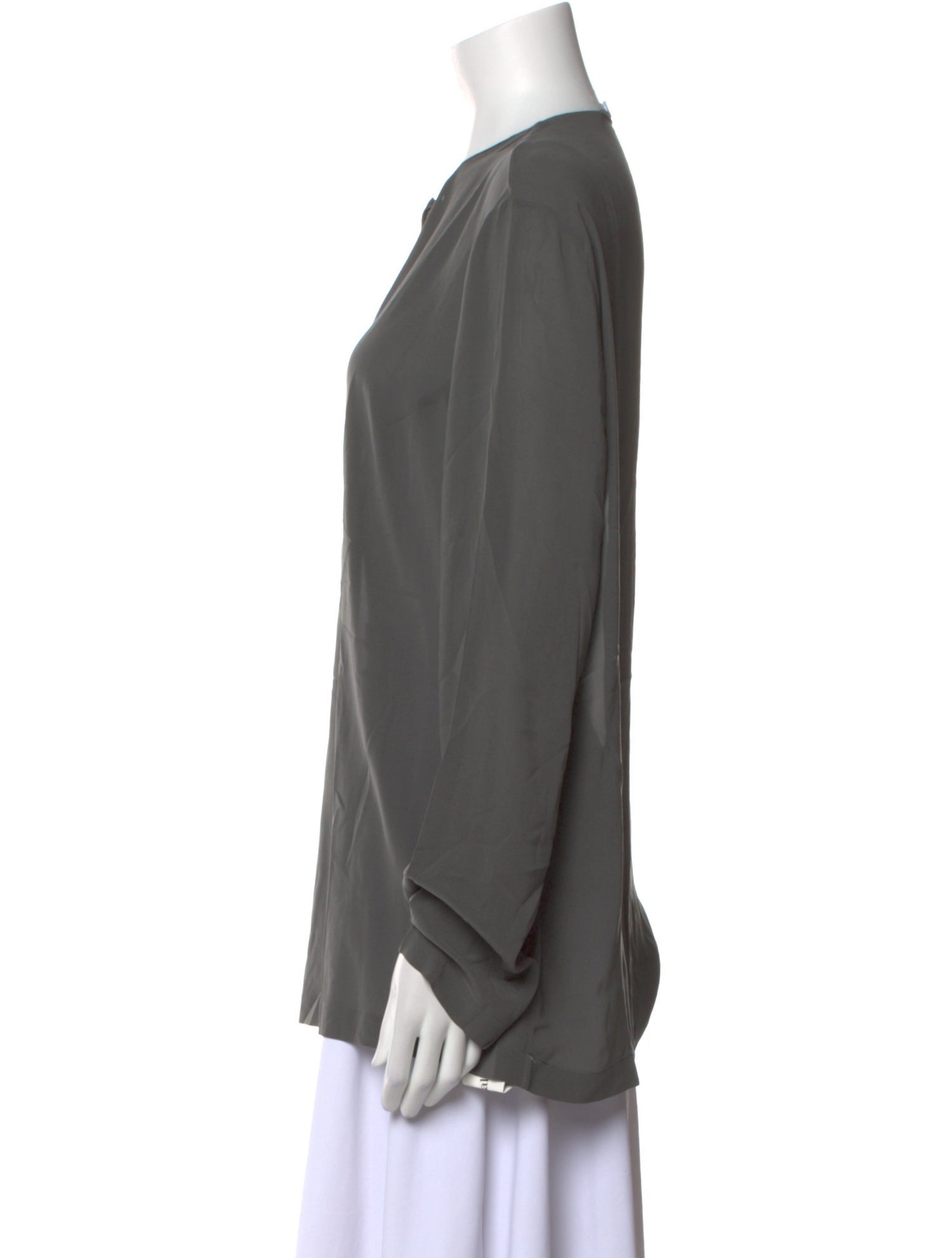 Brunello Cucinelli Silk Crew Neck Blouse