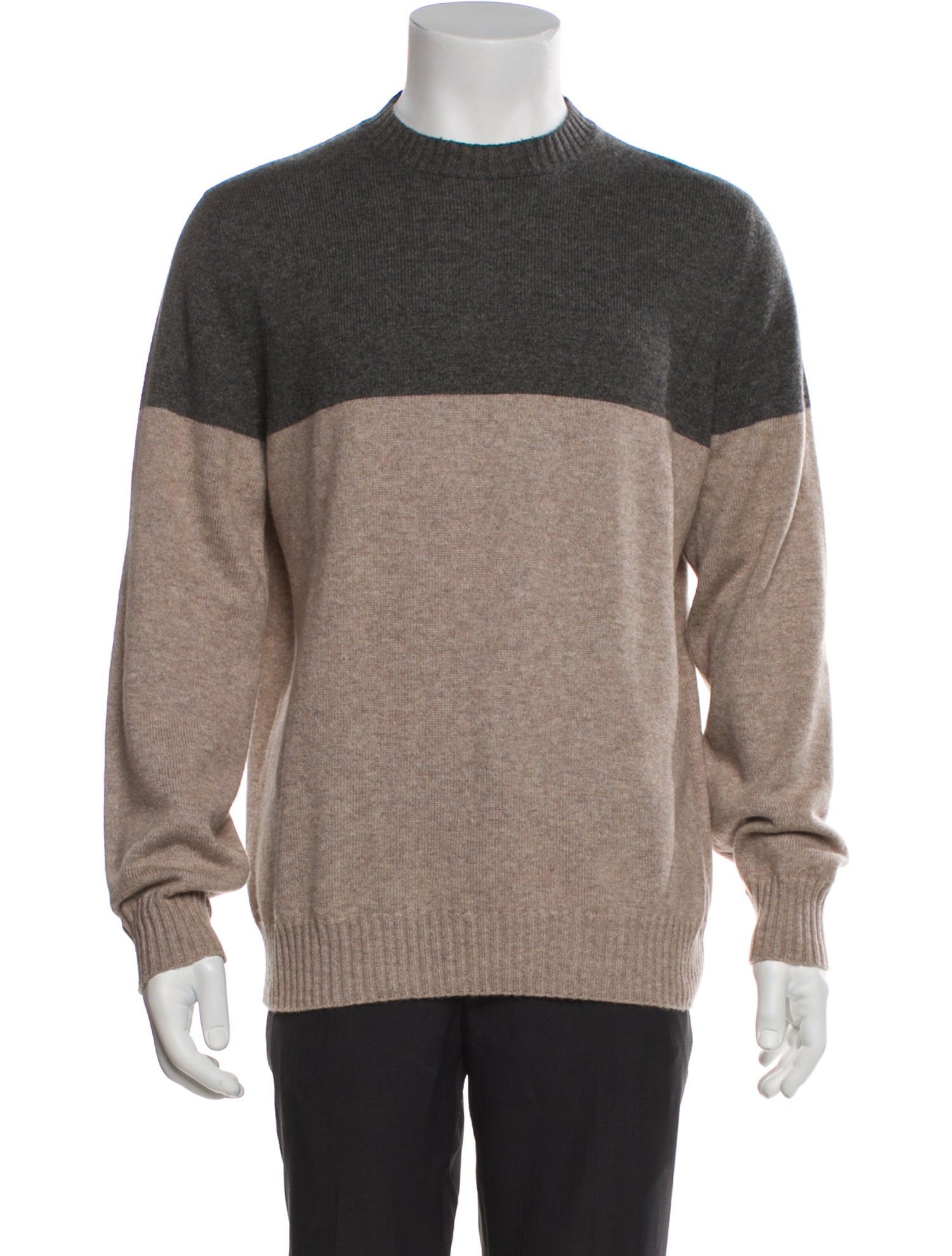 Brunello Cucinelli Cashmere Colorblock Pattern Pullover