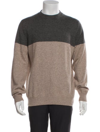 Brunello Cucinelli Cashmere Colorblock Pattern Pullover