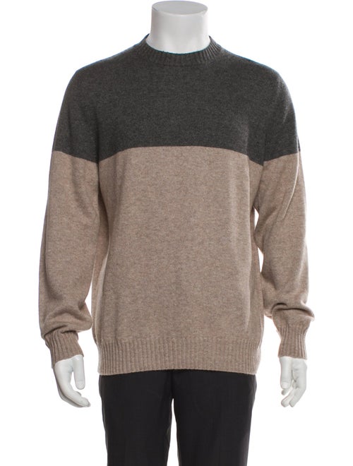 Brunello Cucinelli Cashmere Colorblock Pattern Pullover