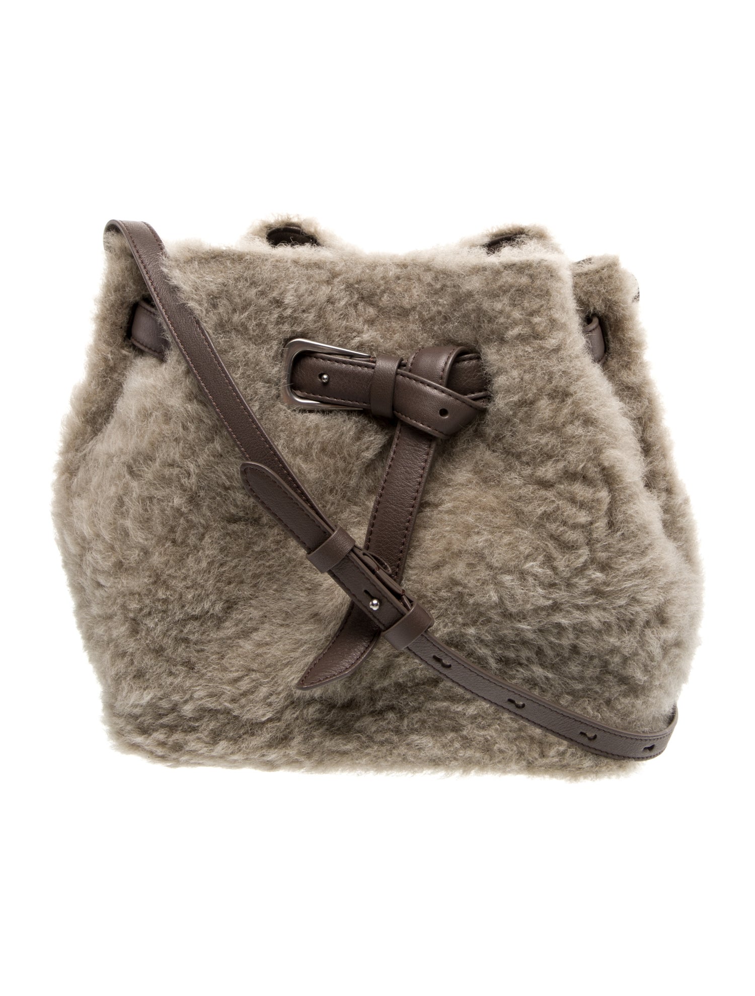 Brunello Cucinelli Shearling Bucket Bag w/ Tags