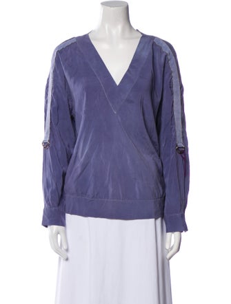 Brunello Cucinelli Silk V-Neck Blouse