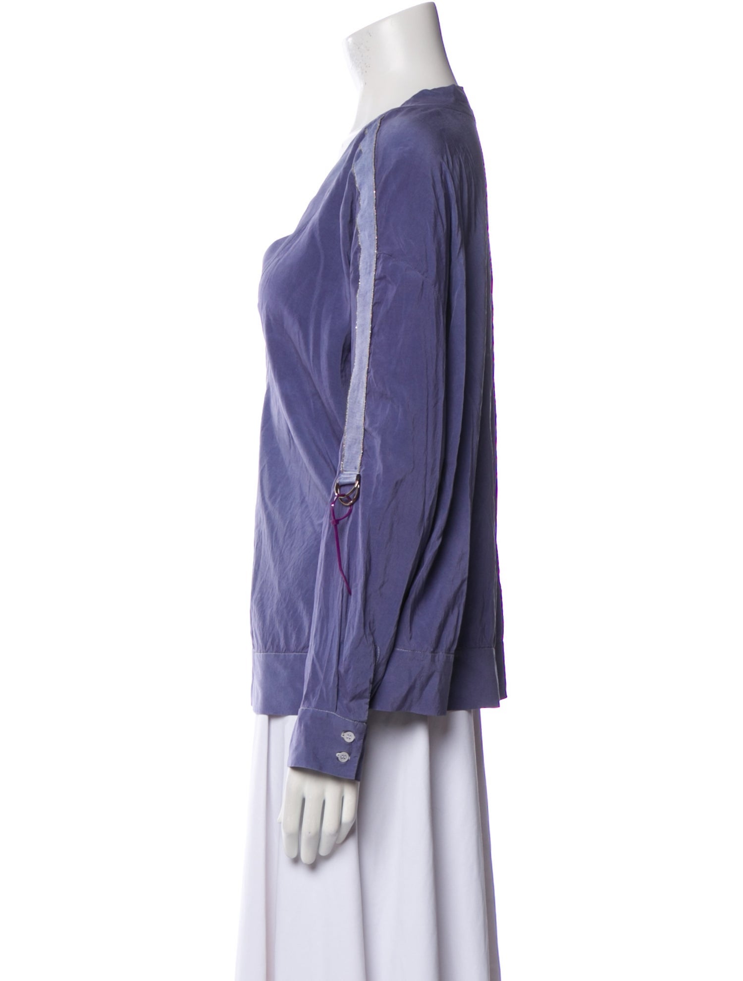 Brunello Cucinelli Silk V-Neck Blouse