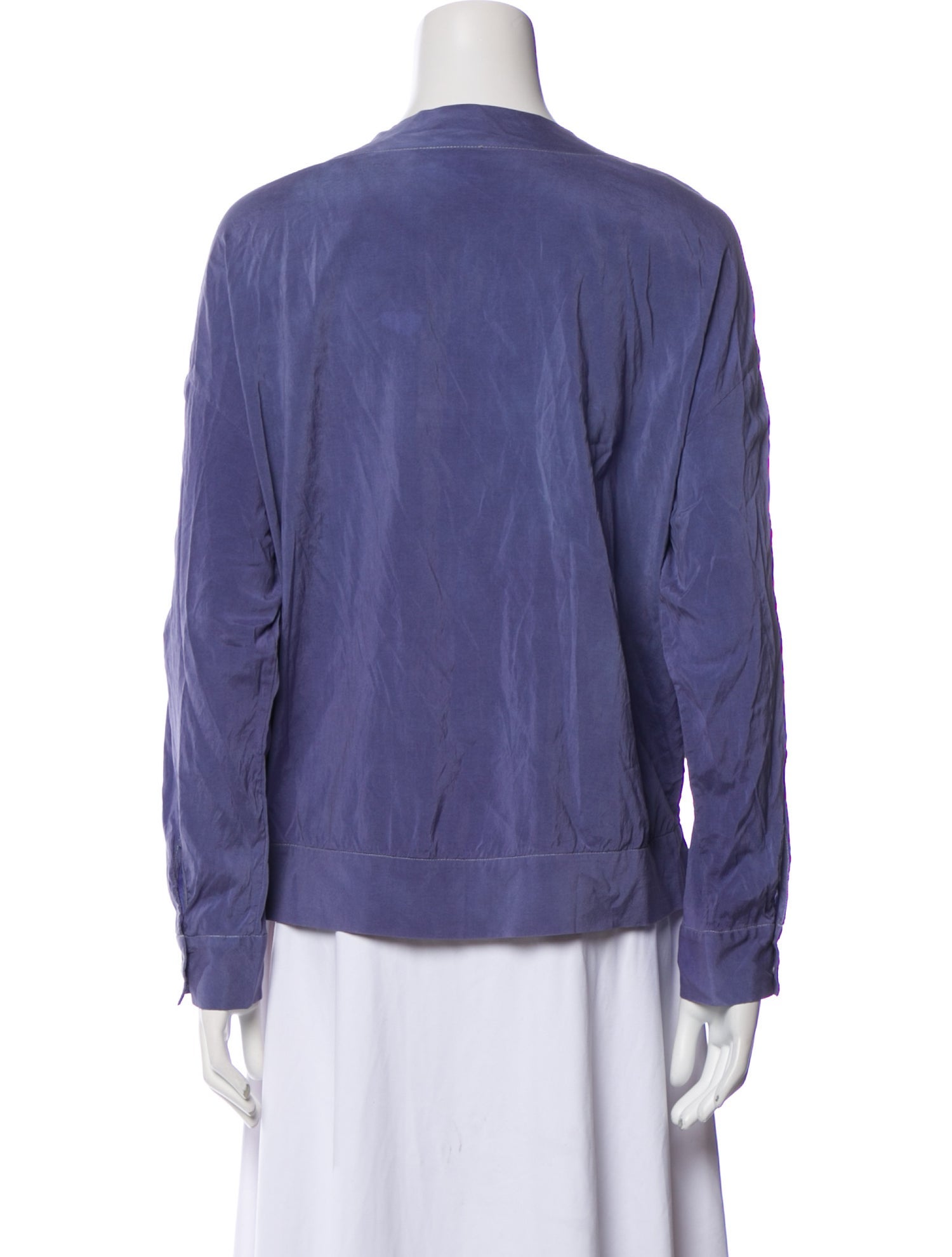 Brunello Cucinelli Silk V-Neck Blouse