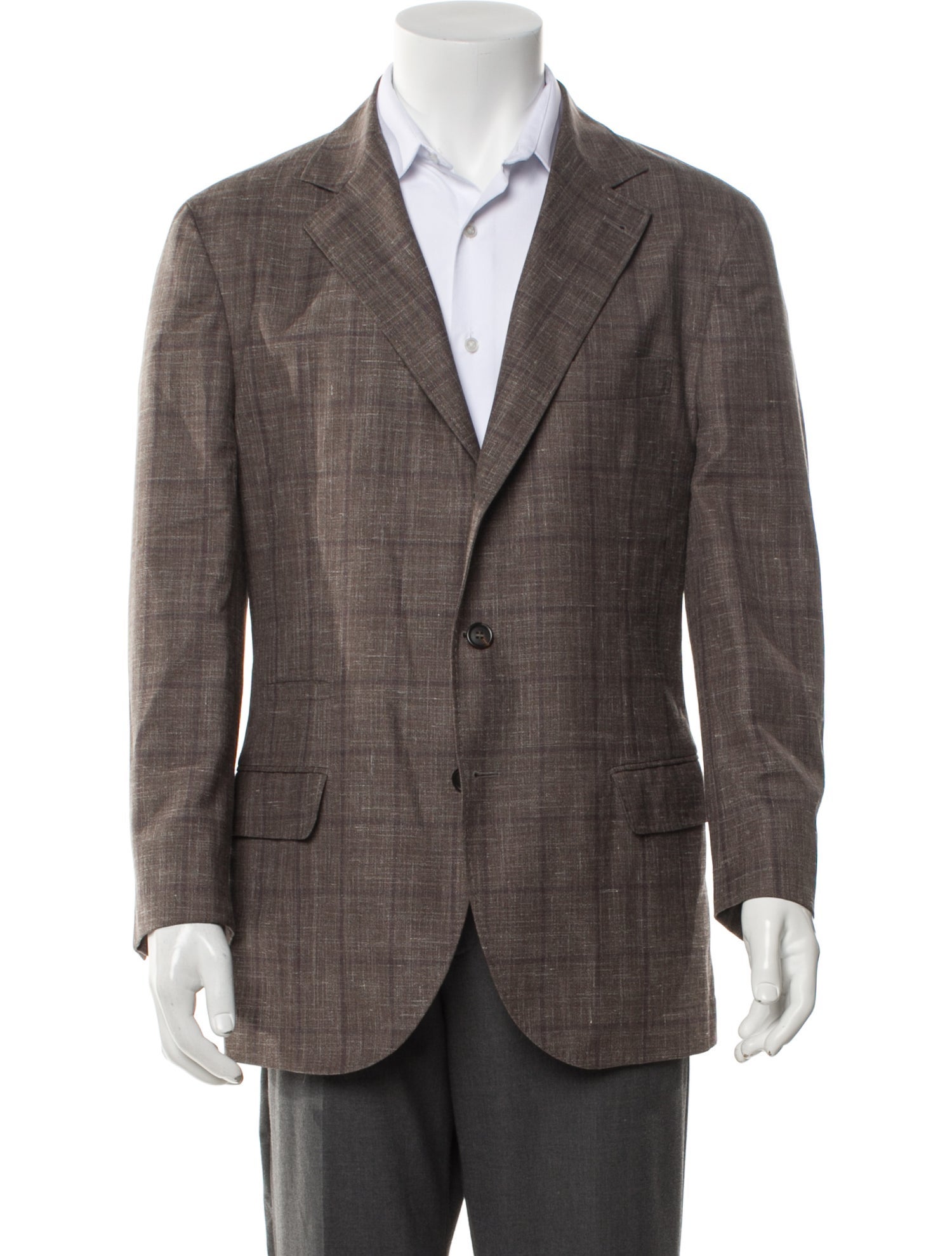Brunello Cucinelli Wool Plaid Print Blazer