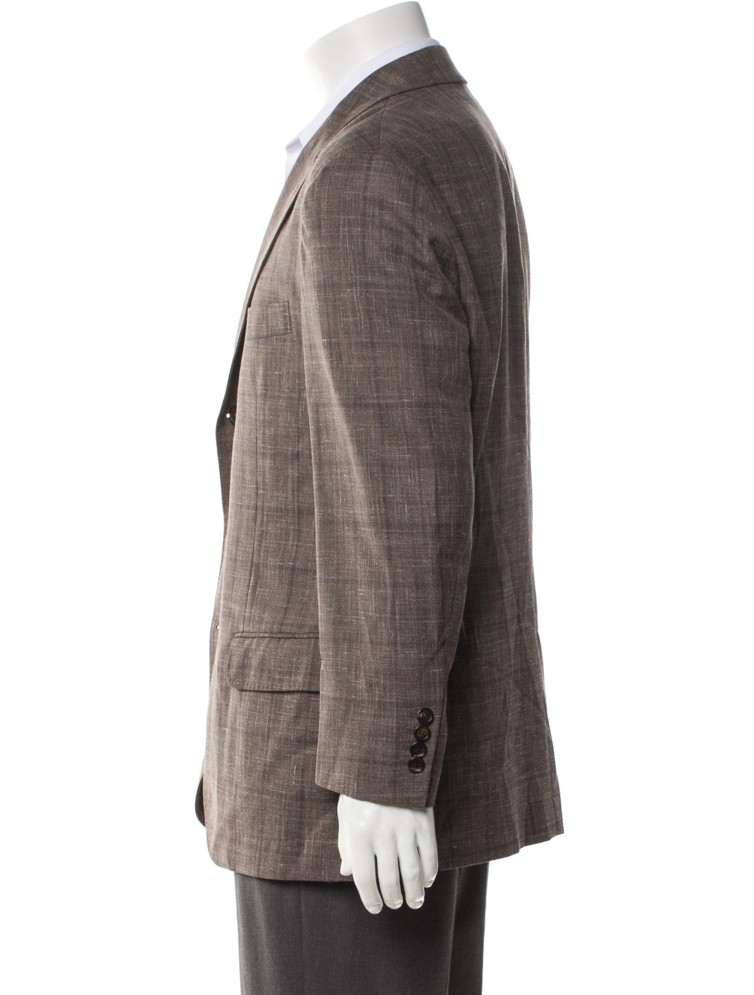 Brunello Cucinelli Wool Plaid Print Blazer