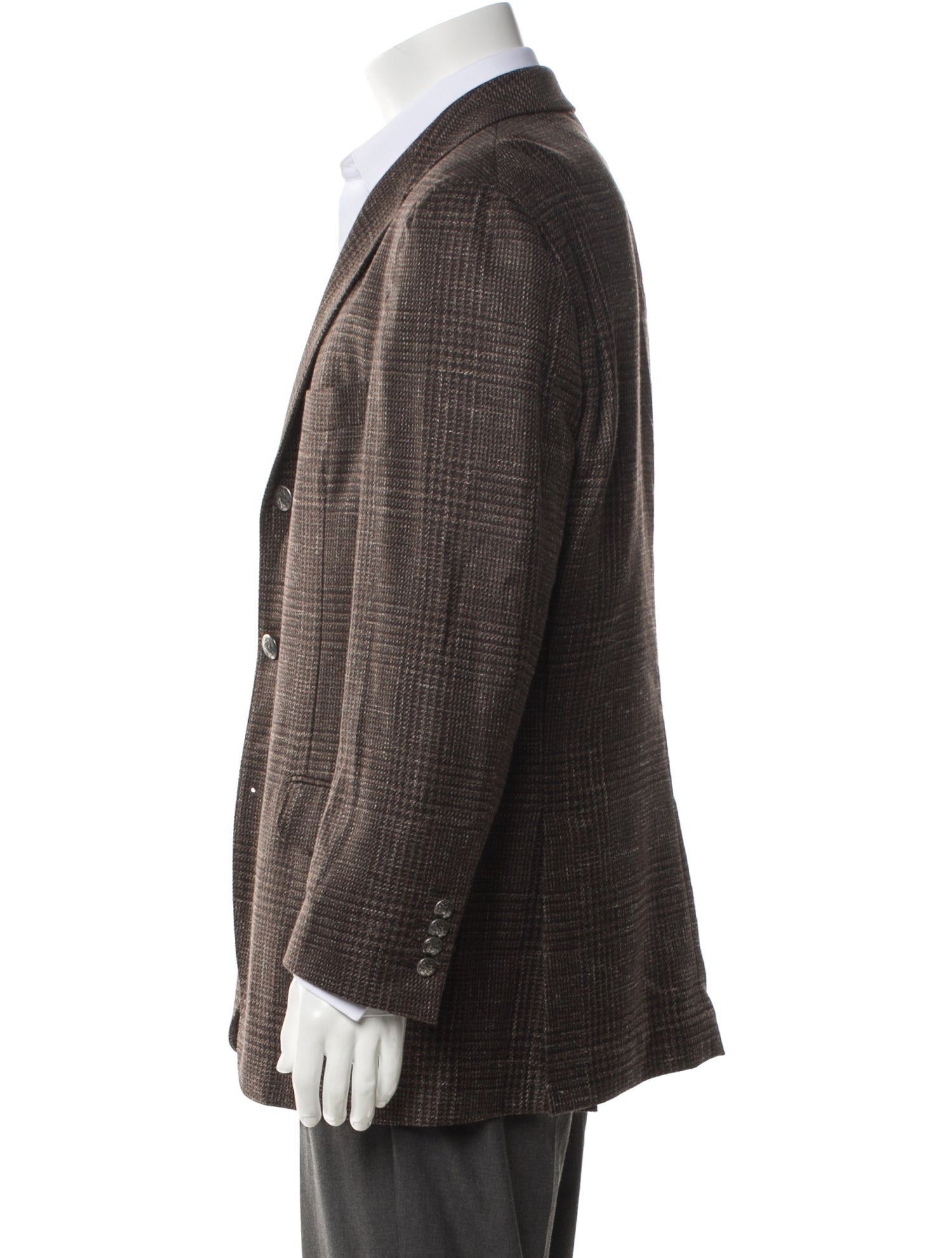 Brunello Cucinelli Wool Houndstooth Print Blazer