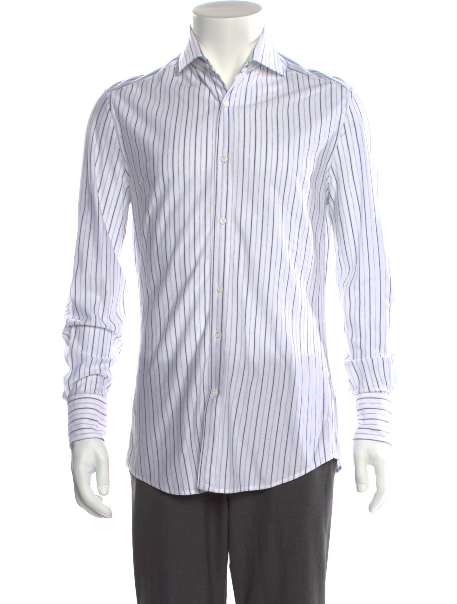 Brunello Cucinelli Striped Long Sleeve Dress Shirt