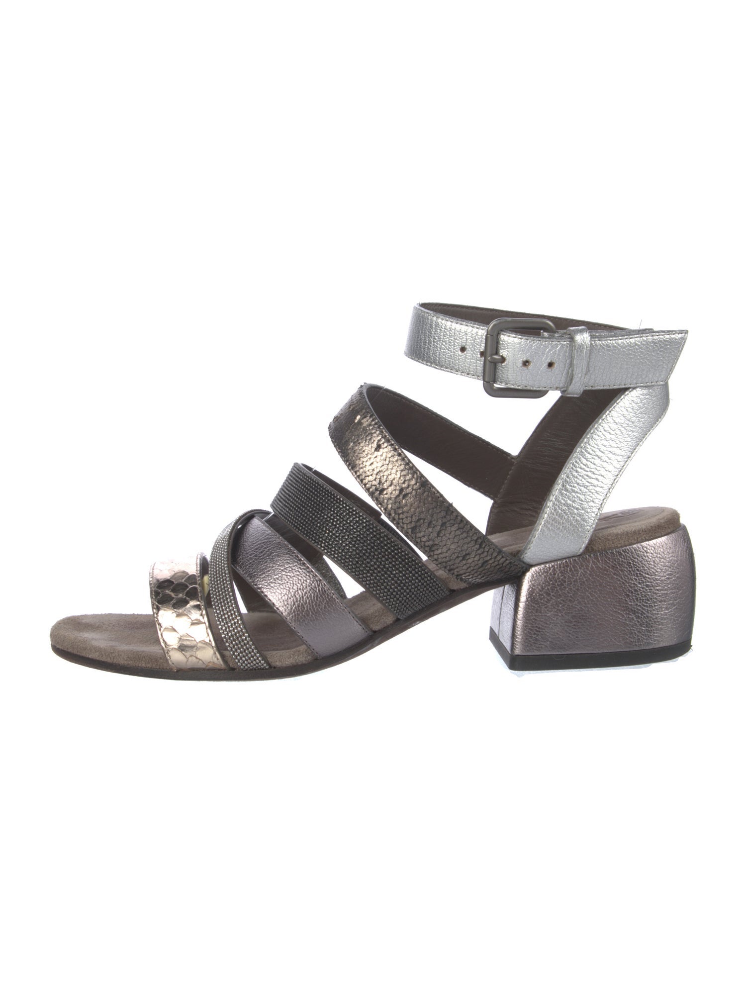Brunello Cucinelli Monili Leather Gladiator Sandals