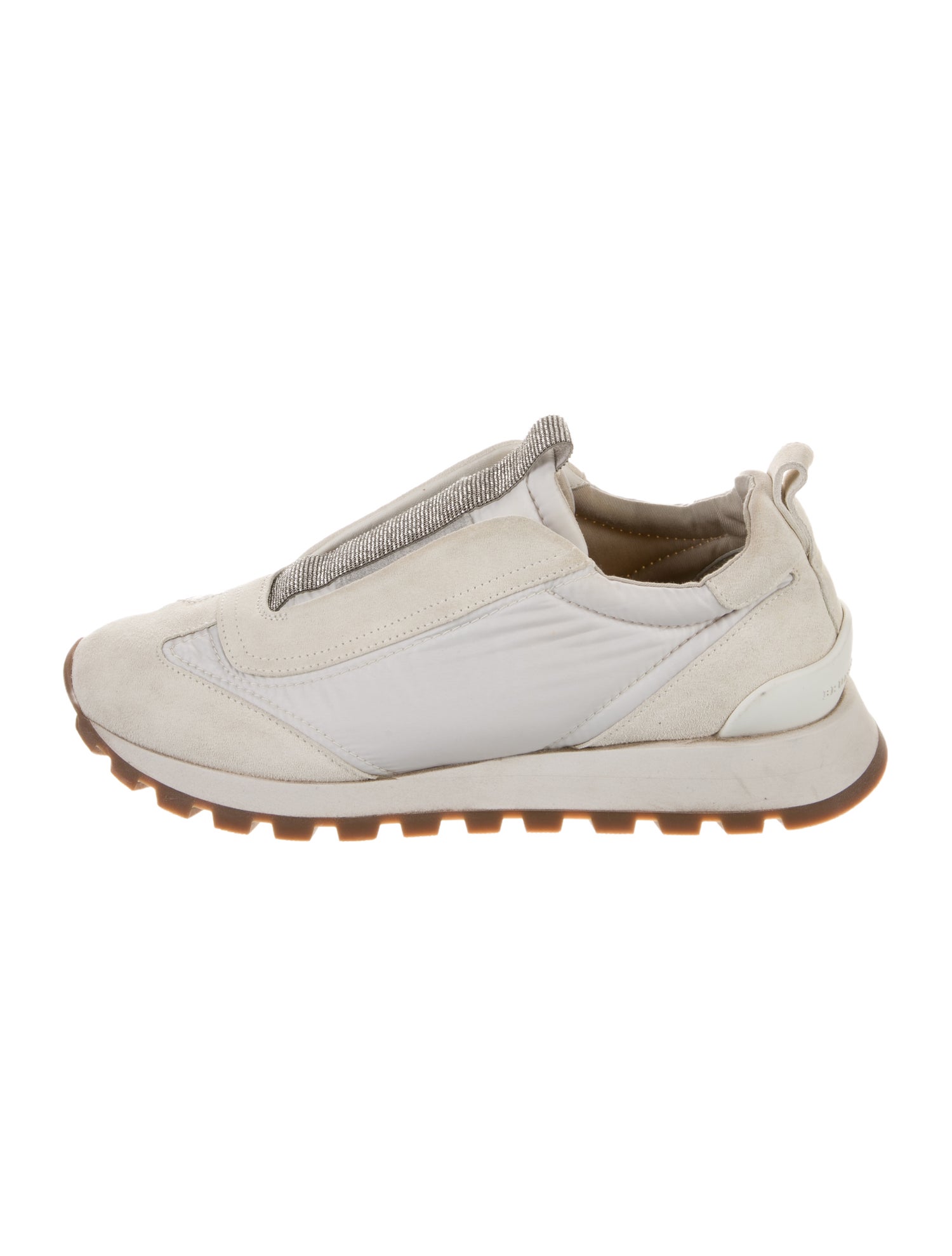 Brunello Cucinelli Suede Beaded Accents Sneakers