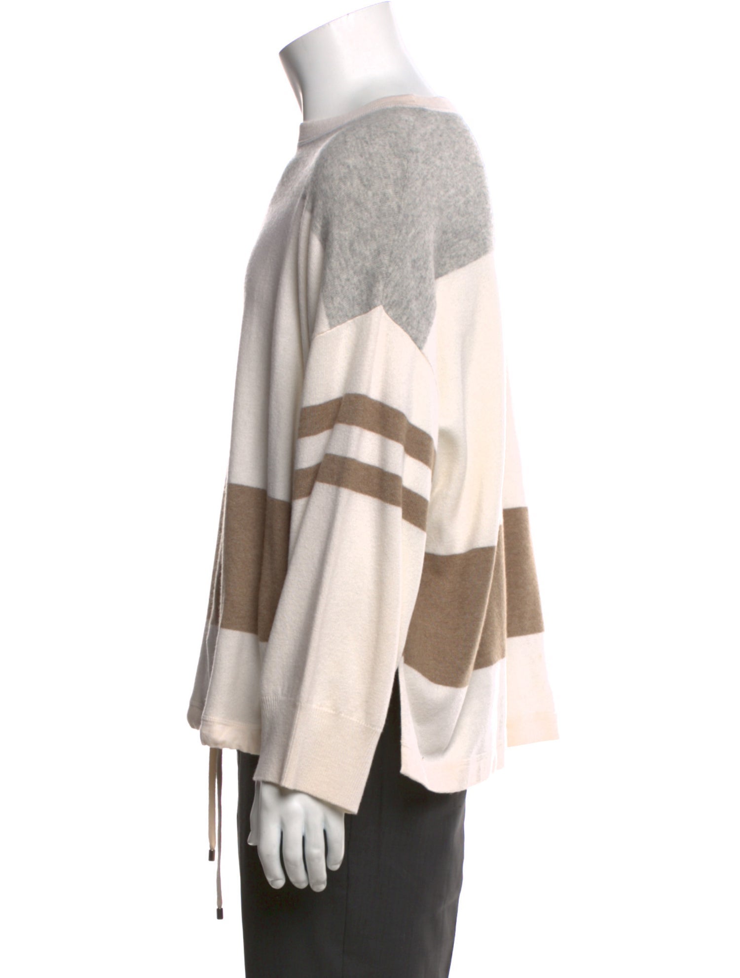 Brunello Cucinelli Virgin Wool Colorblock Pattern Pullover