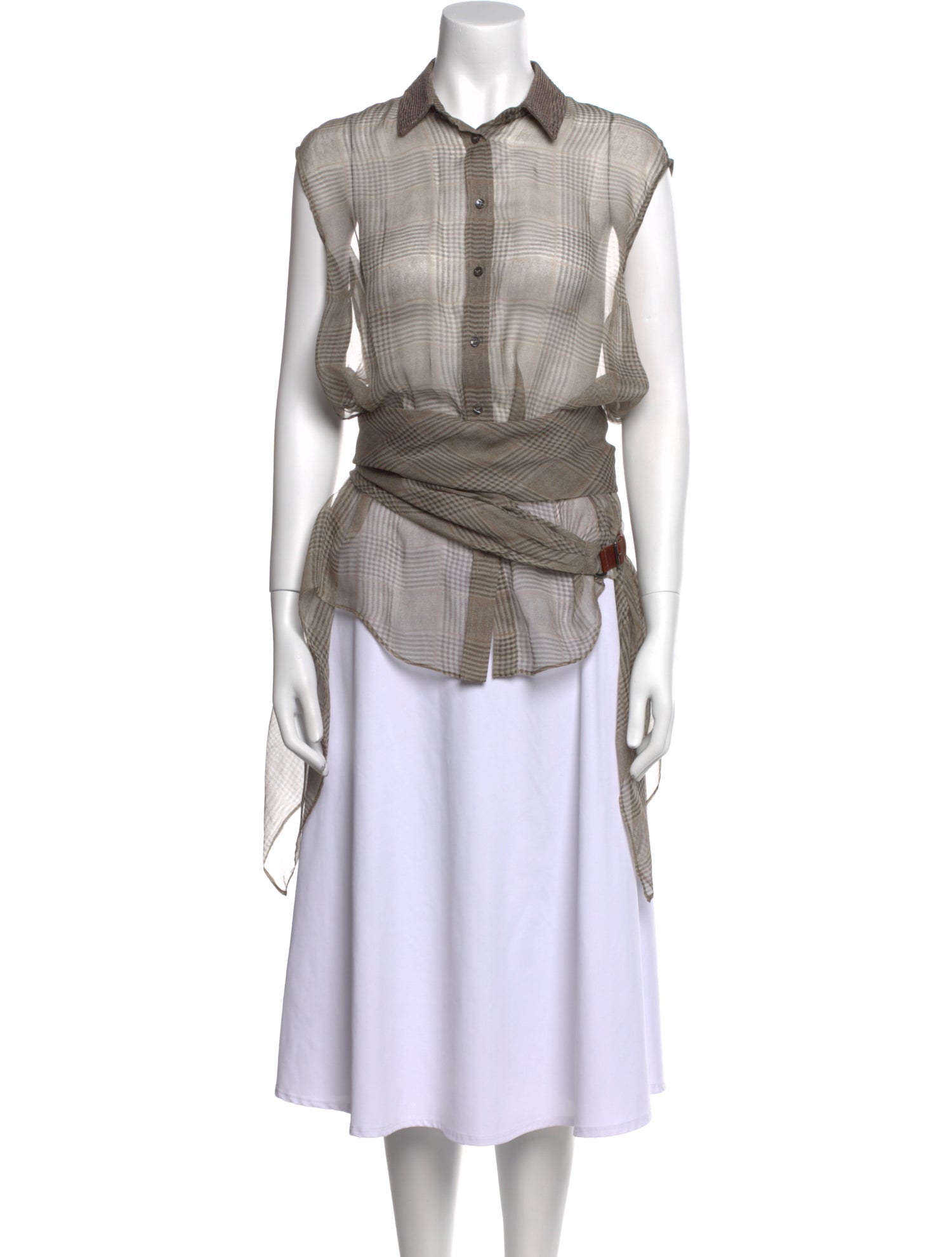 Brunello Cucinelli Silk Sleeveless Tunic