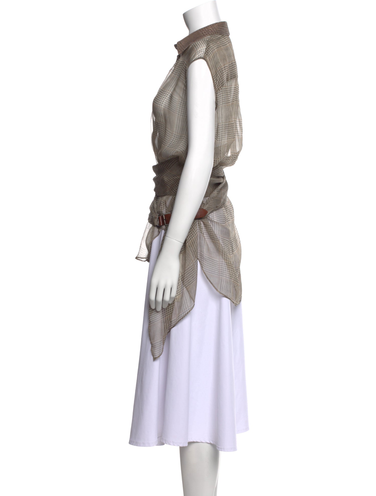 Brunello Cucinelli Silk Sleeveless Tunic