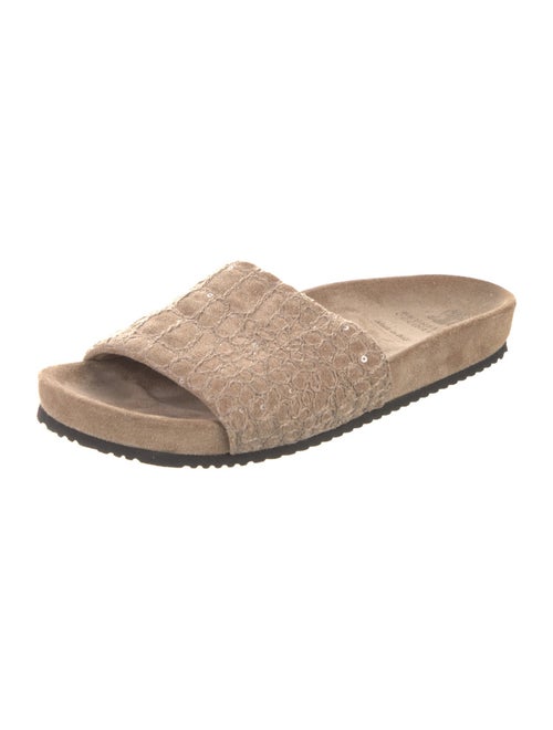 Brunello Cucinelli Monili Suede Slides